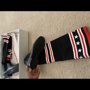 Givenchy thigh high sock rain boots